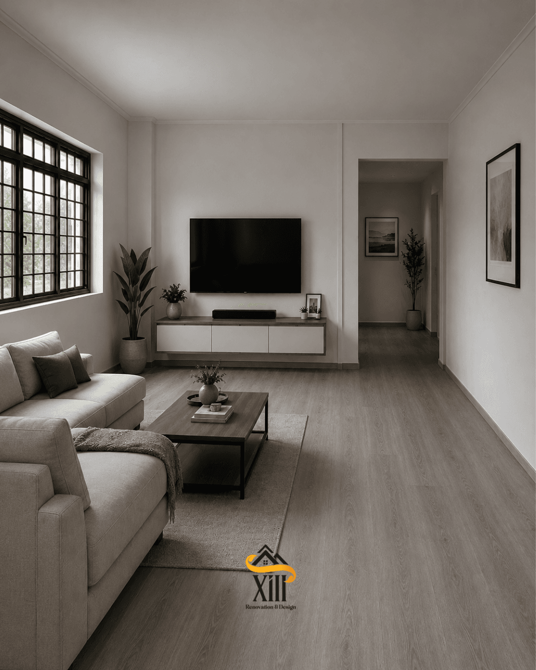 Living room completed interior
